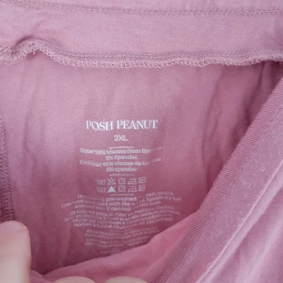 Posh Peanut Bamboo Pajamas Set Mauve Pink Size 2XL - Picture 8 of 9